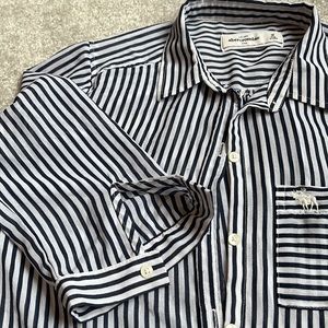 Abercrombie kids medium striped silk-like blouse